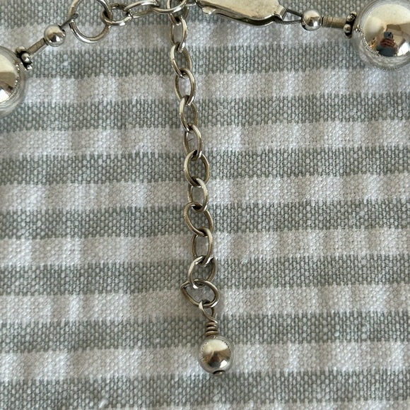 Vintage silver-plated round bead necklace - Picture 4 of 6